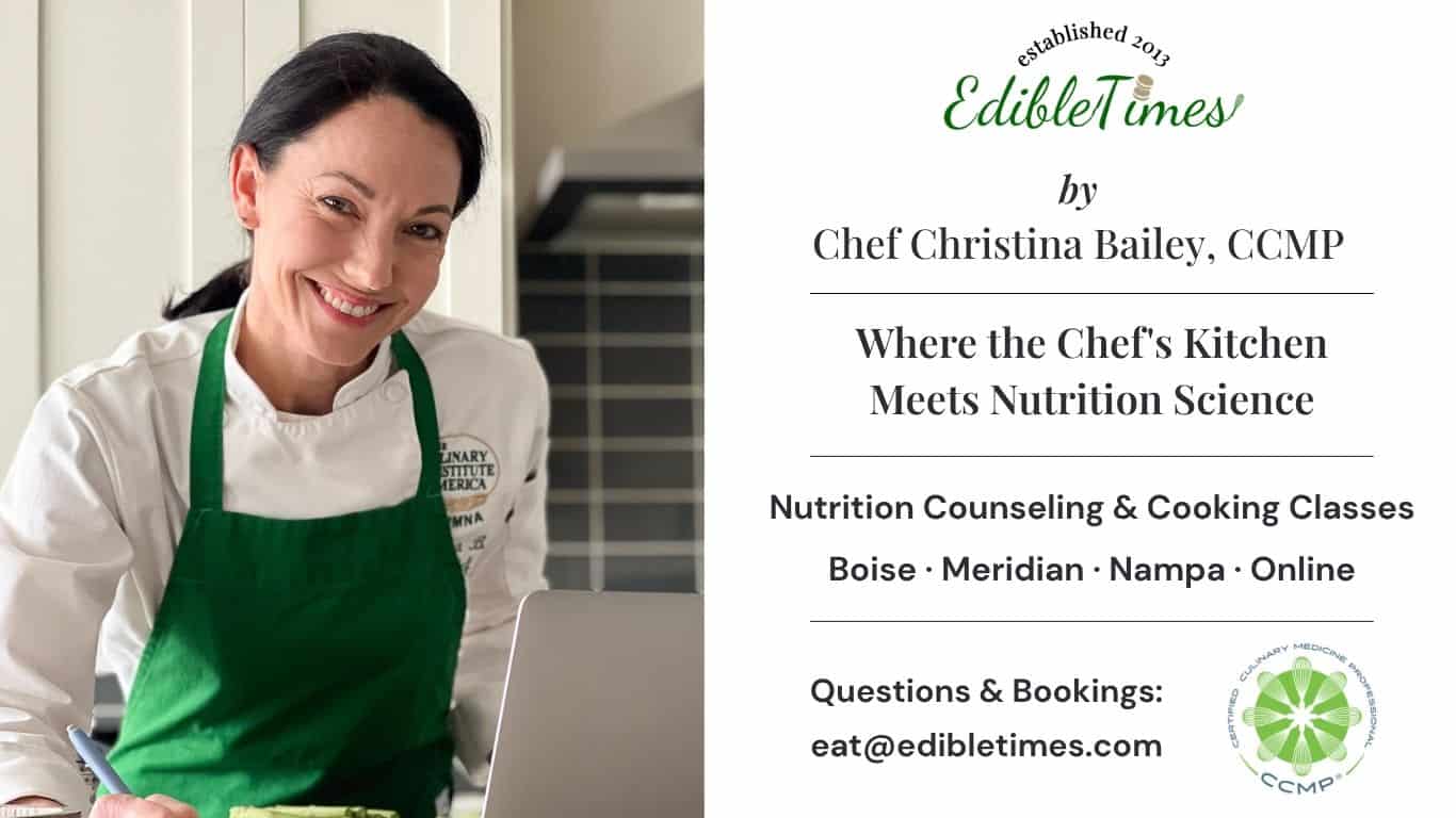 Chef Christina Bailey, CCMP services card for nutrition counseling.